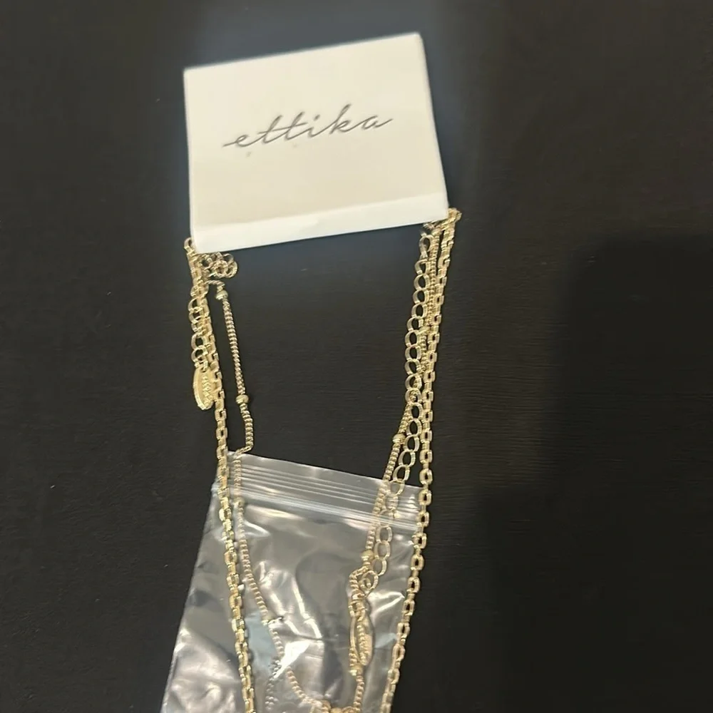 Ettika double heart charm necklace NWT